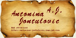 Antonina Jontulović vizit kartica